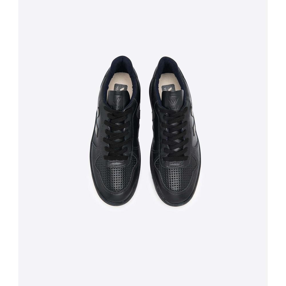 Black Women's Veja V-10 LEATHER Sneakers | AU 648GSO